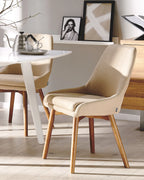 Set of 2 Dining Chairs MELFORT Fabric Sand Beige