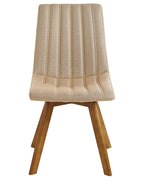 Set of 2 Dining Chairs CALGARY Fabric Sand Beige