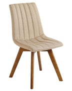Set of 2 Dining Chairs CALGARY Fabric Sand Beige
