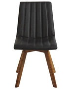 Set of 2 Dining Chairs CALGARY Fabric Black
