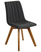 Set of 2 Dining Chairs CALGARY Fabric Black