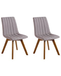 Set of 2 Dining Chairs CALGARY Fabric Taupe