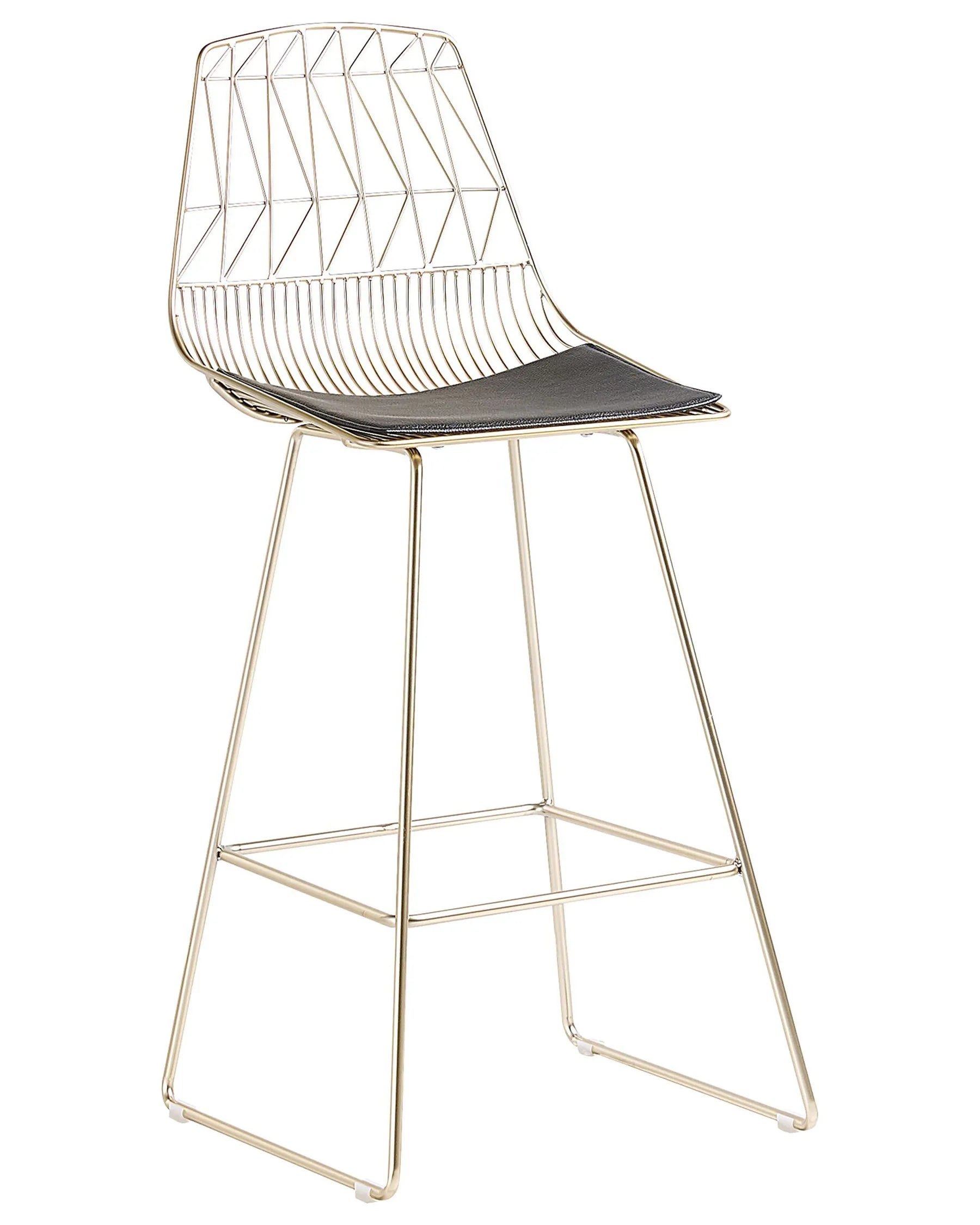 Set of 2 Bar Chairs PRESTON Metal Gold