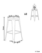 Set of 2 Bar Stools CABRILLO Metal Black