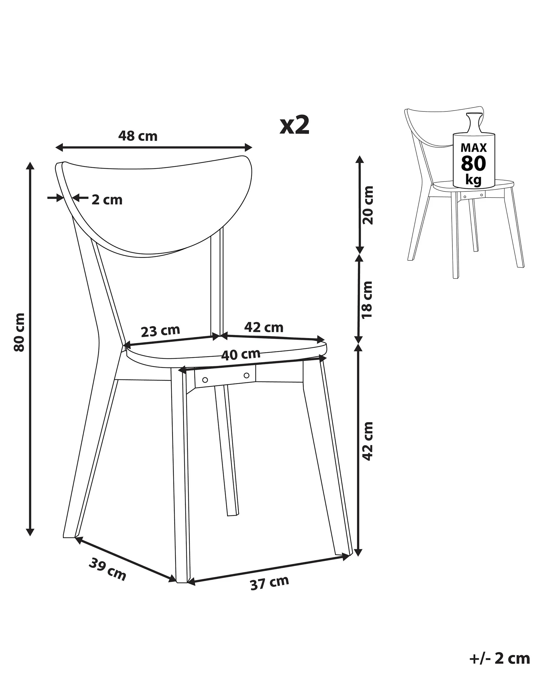 Set of 2 Dining Chairs ROXBY White