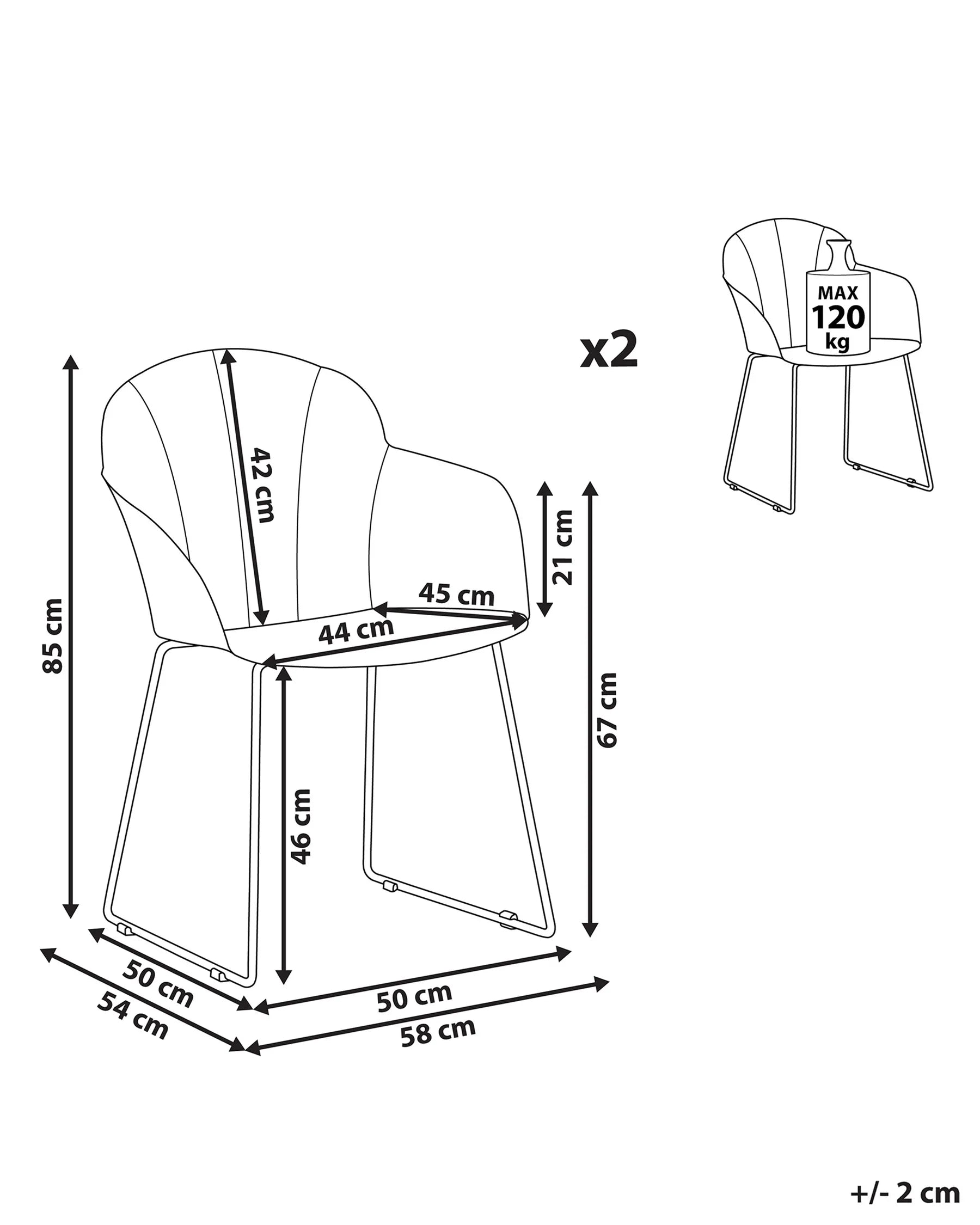 Set of 2 Dining Chairs SYLVA White