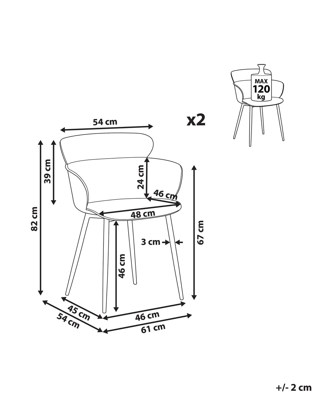Set of 2 Dining Chairs SUMKLEY White