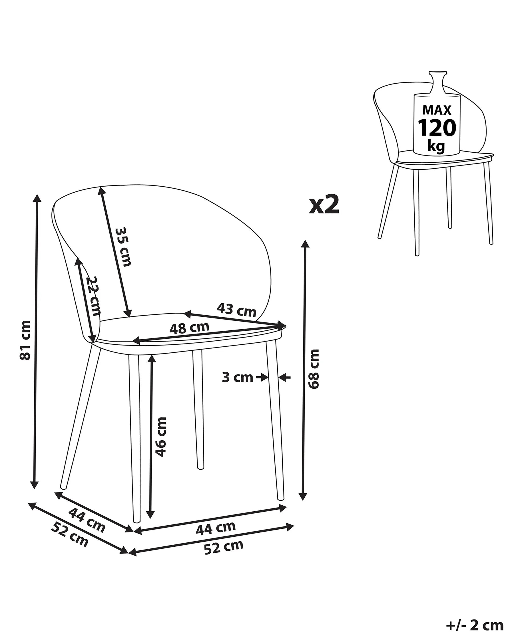 Set of 2 Dining Chairs BLAYKEE White