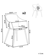 Set of 2 Dining Chairs FONDA Black