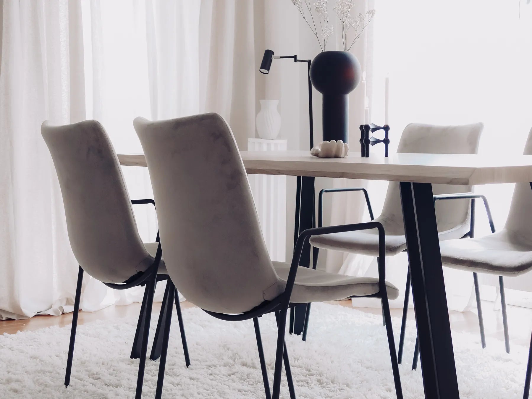 Set of 2 Dining Chairs JEFFERSON Velvet Taupe