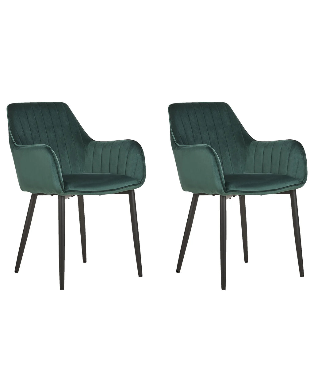 Set of 2 Dining Chairs WELLSTON Velvet Dark Green