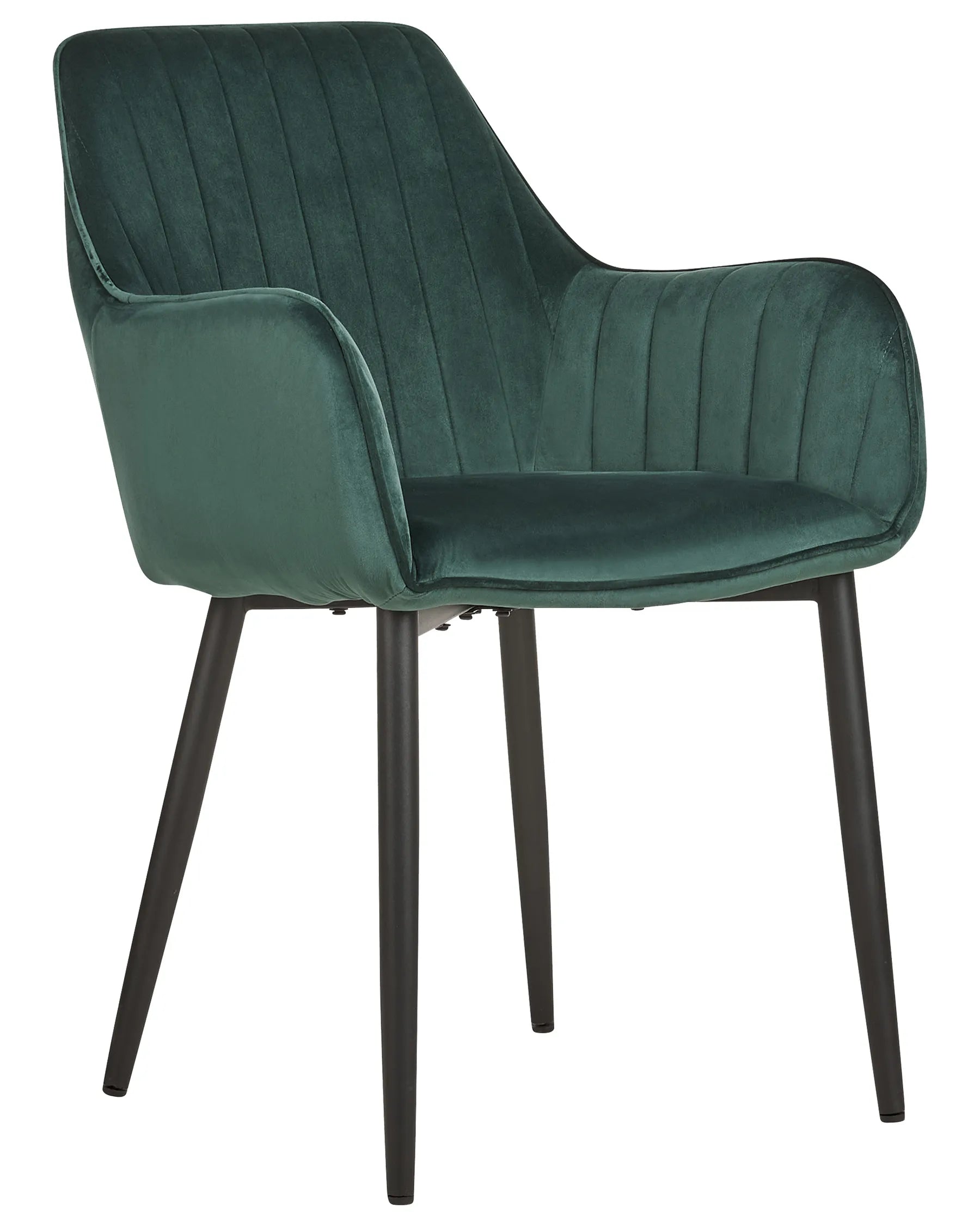 Set of 2 Dining Chairs WELLSTON Velvet Dark Green