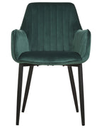 Set of 2 Dining Chairs WELLSTON Velvet Dark Green
