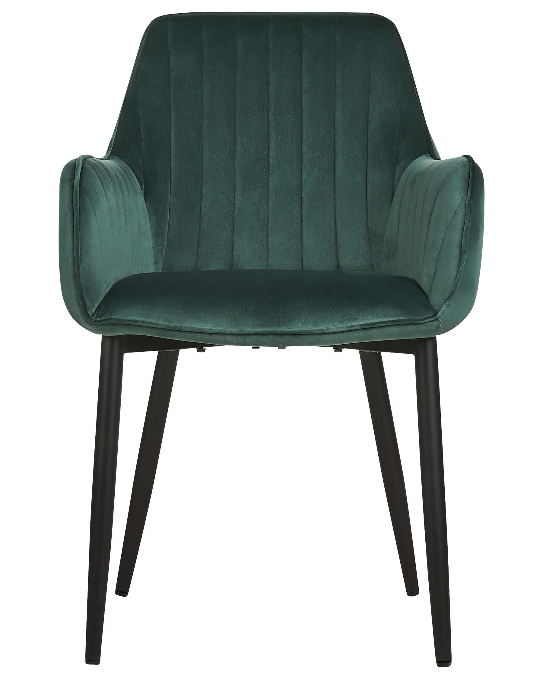 Set of 2 Dining Chairs WELLSTON Velvet Dark Green