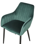 Set of 2 Dining Chairs WELLSTON Velvet Dark Green
