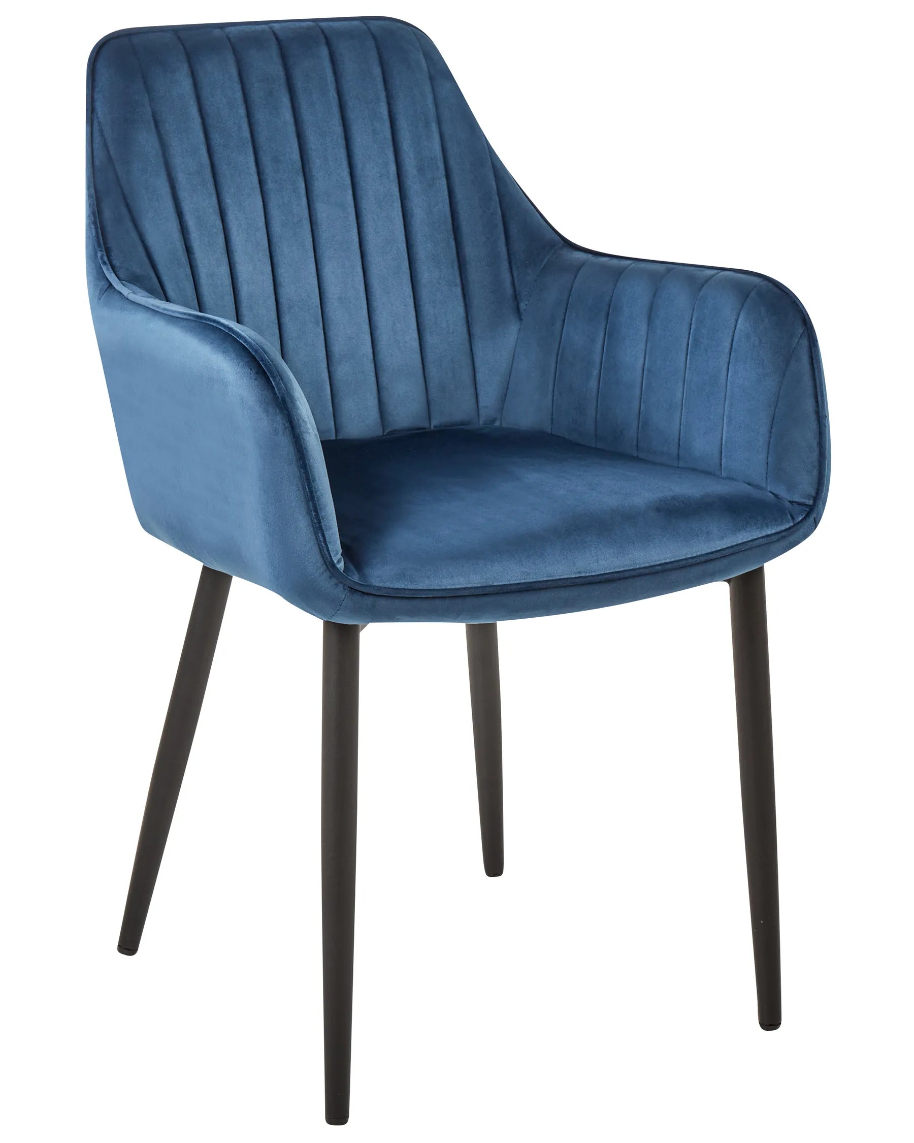 Set of 2 Dining Chairs WELLSTON Velvet Dark Blue