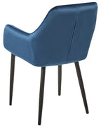 Set of 2 Dining Chairs WELLSTON Velvet Dark Blue