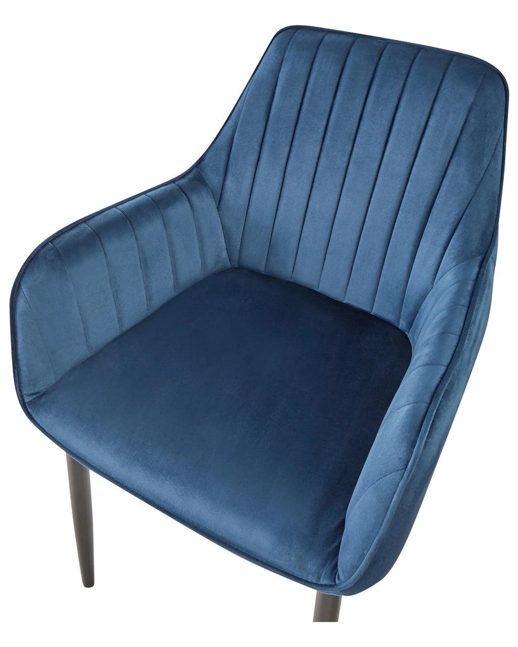 Set of 2 Dining Chairs WELLSTON Velvet Dark Blue
