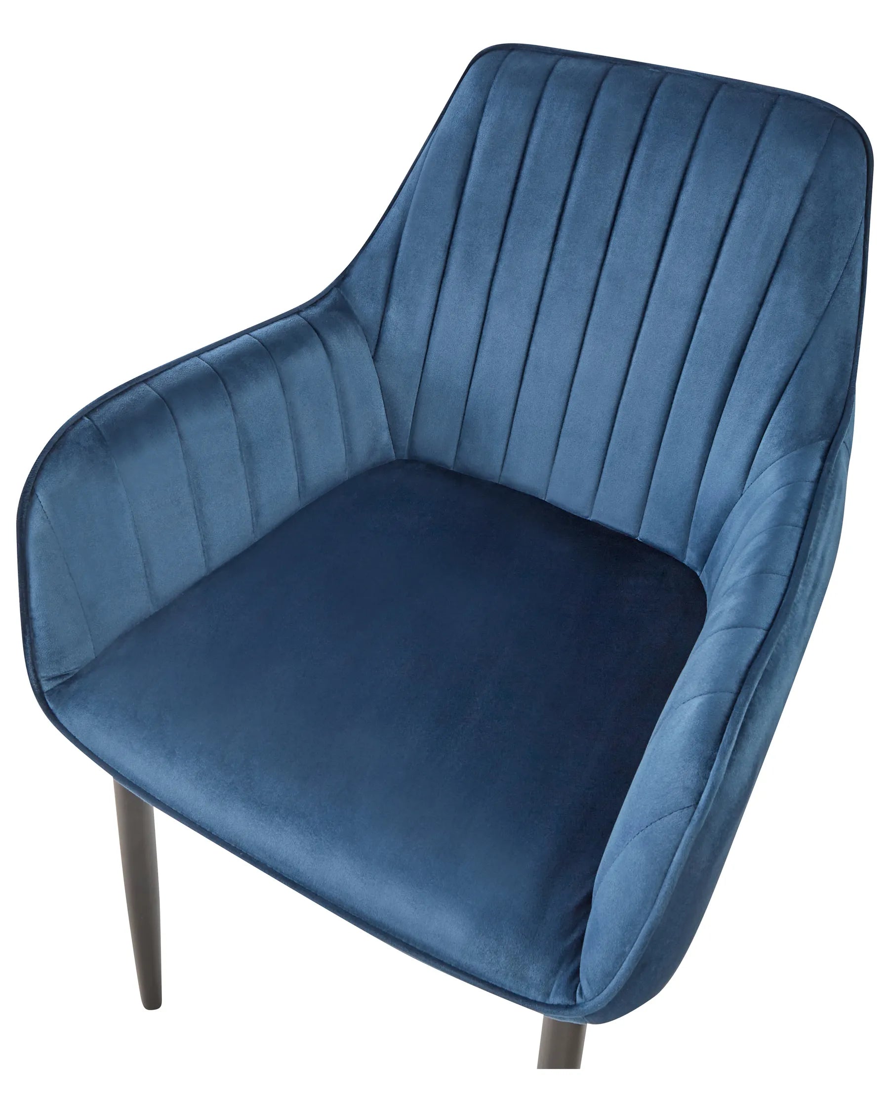 Set of 2 Dining Chairs WELLSTON Velvet Dark Blue