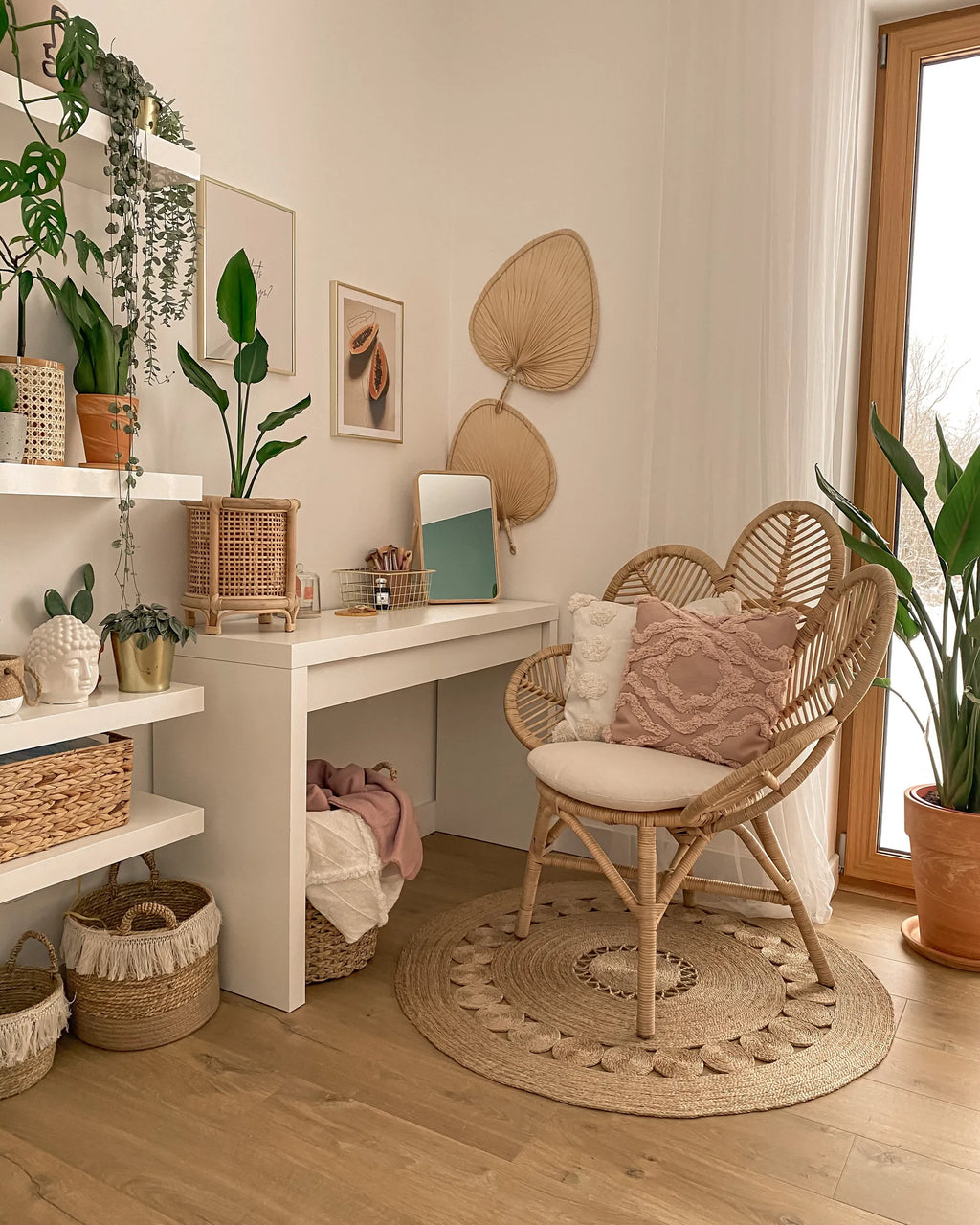 Peacock Chair FLORENTINE Rattan Natural