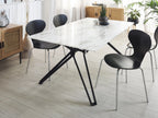 Dining Table BALLINA White Marble 160 cm 90 cm Tempered Glass