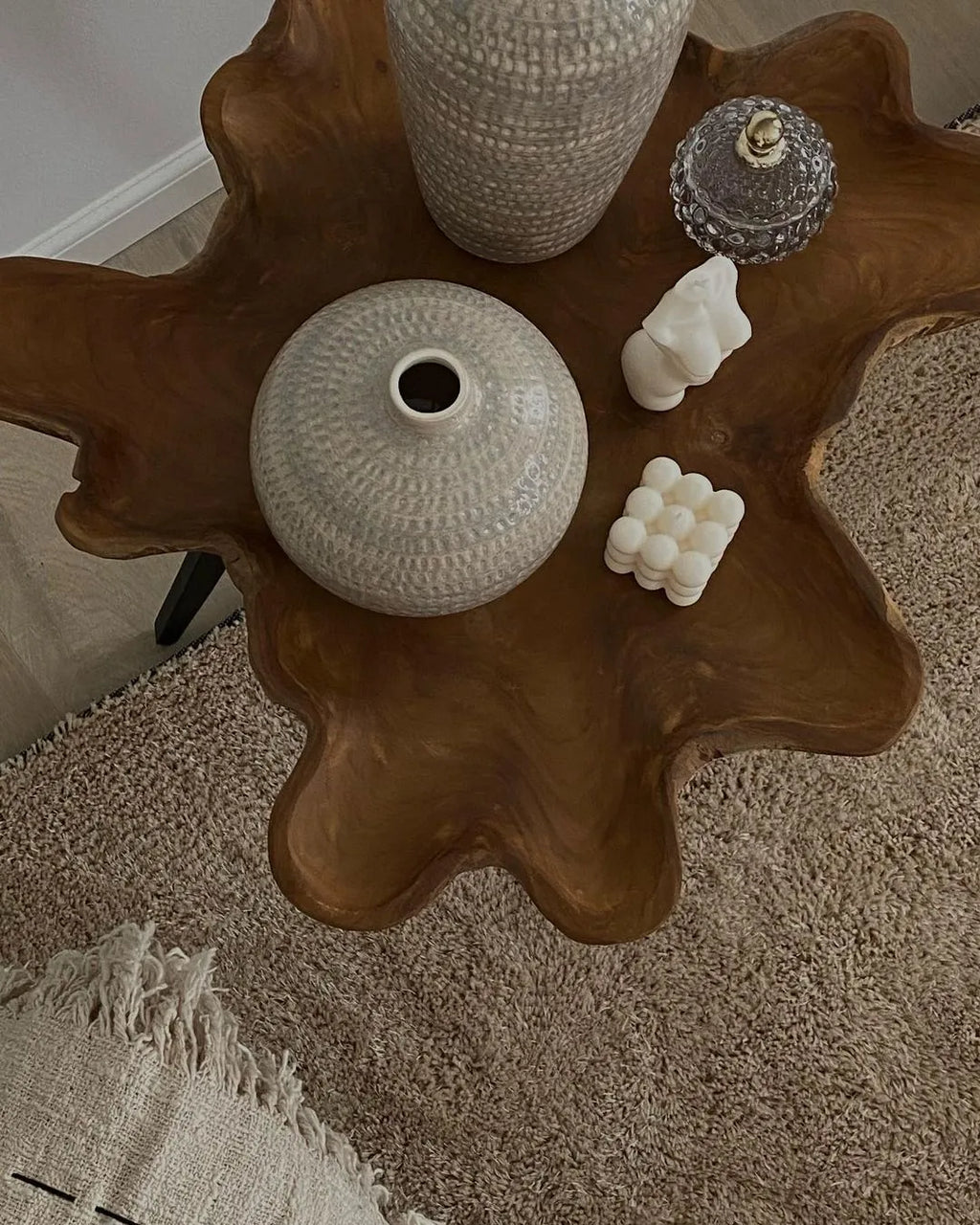 Side Table ELSA Teak Wood Brown