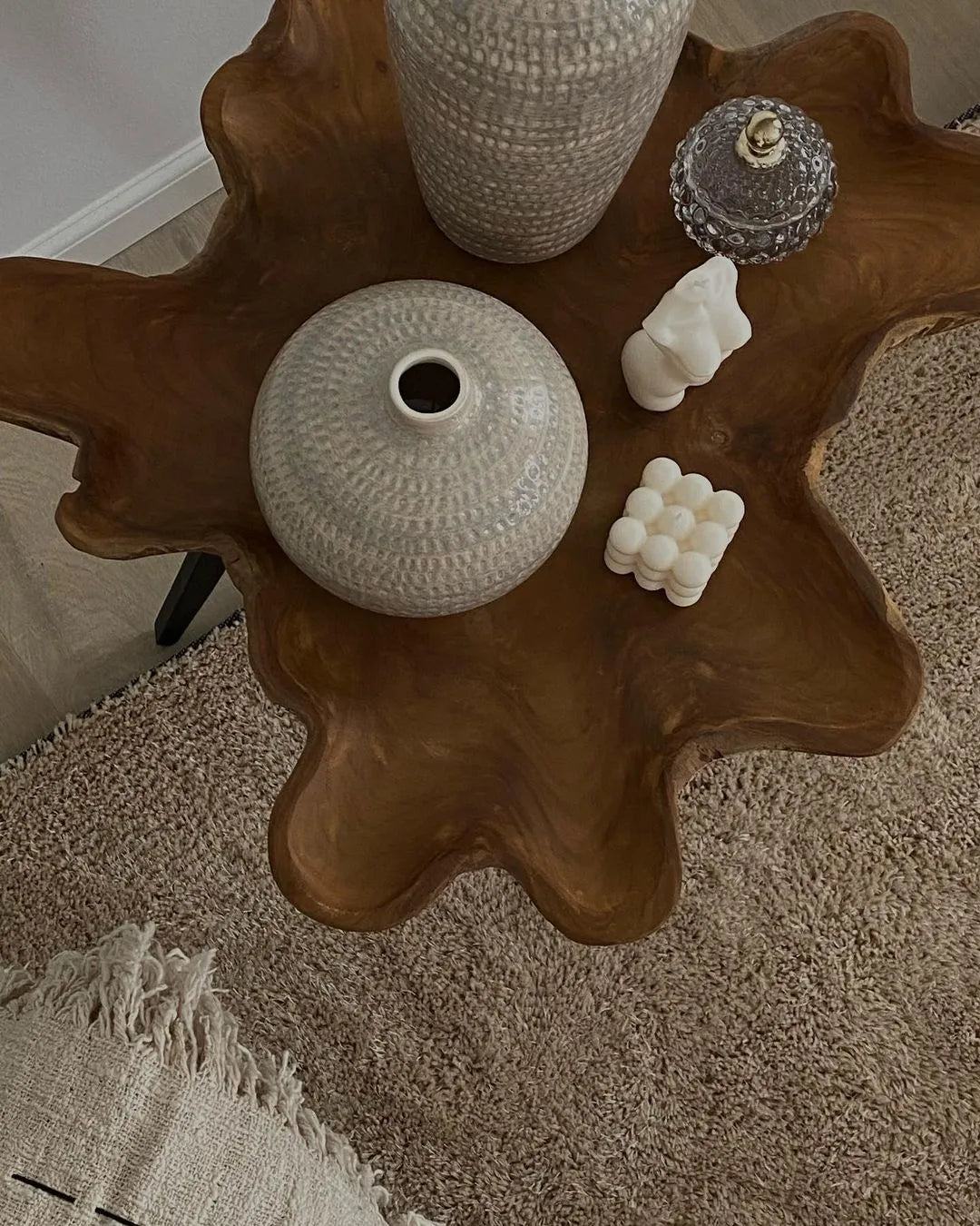 Side Table ELSA Teak Wood Brown