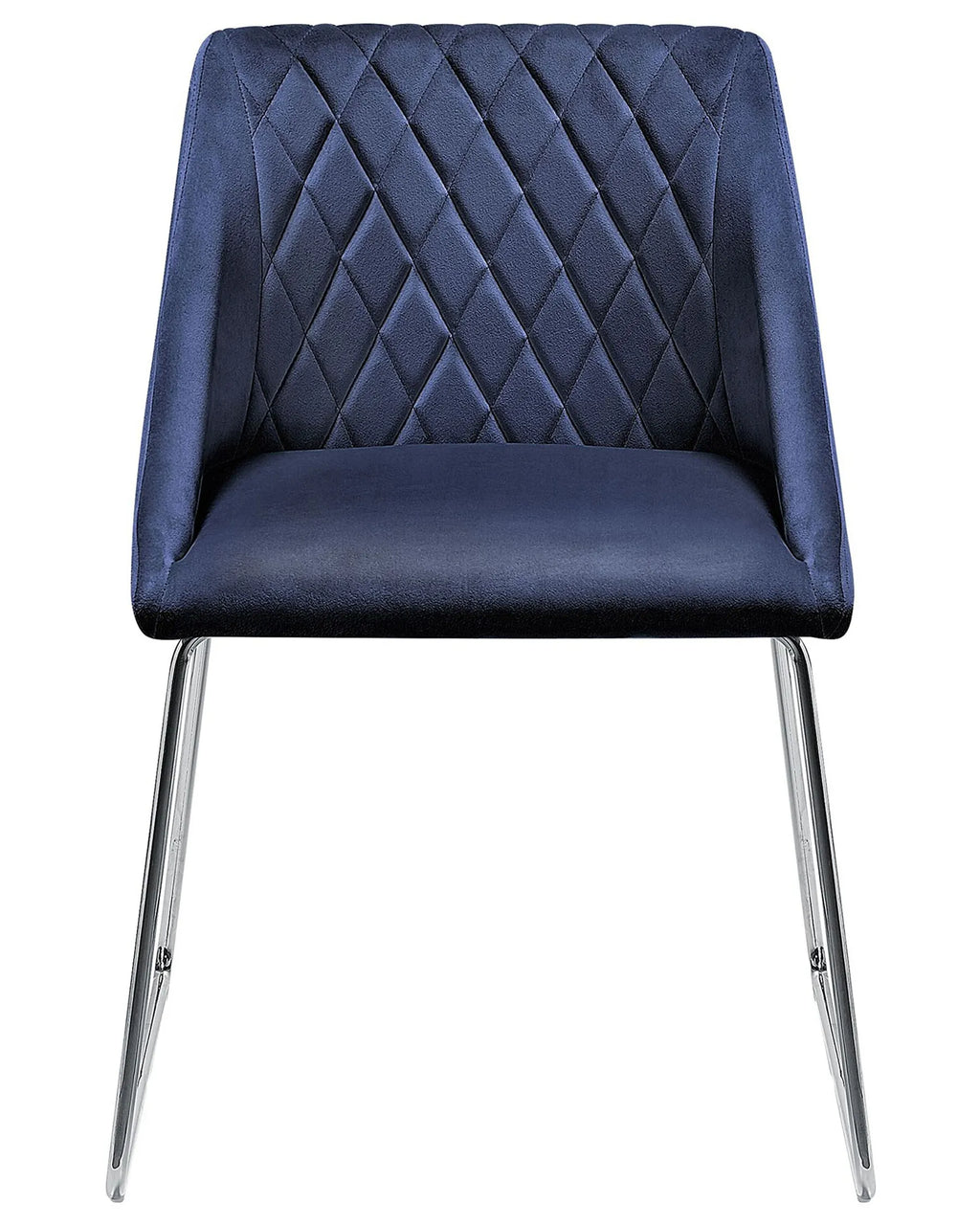 Set of 2 Dining Chairs ARCATA Velvet Navy Blue