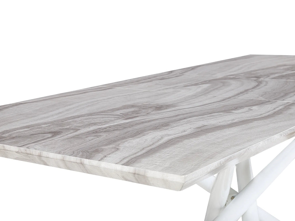 Extending Dining Table MOIRA White 160/200 cm 90 cm