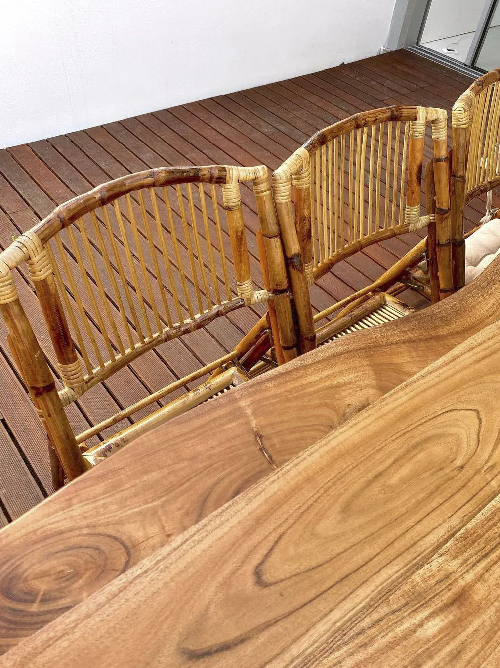 Set of 4 Dining Chairs Folding TRENTOR Bamboo Natural