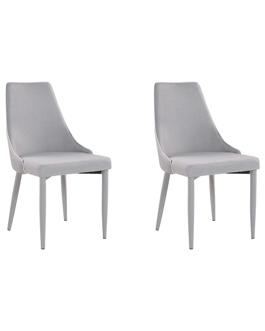 Set of 2 Dining Chairs CAMINO Fabric Light Grey