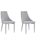 Set of 2 Dining Chairs CAMINO Fabric Light Grey