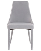 Set of 2 Dining Chairs CAMINO Fabric Light Grey