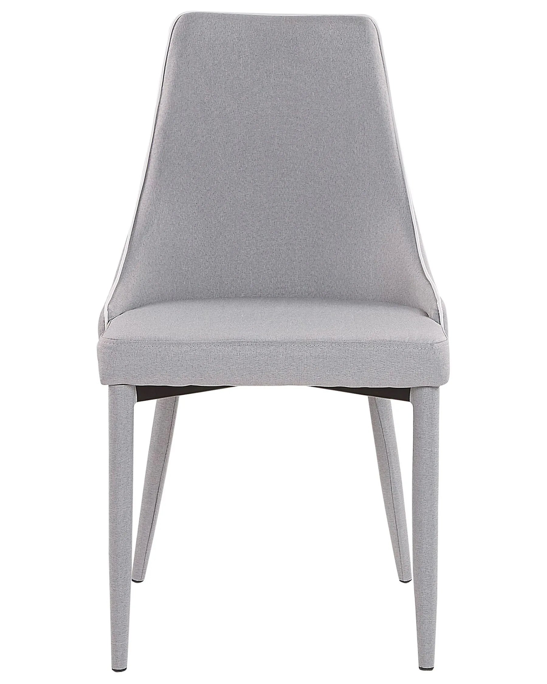 Set of 2 Dining Chairs CAMINO Fabric Light Grey