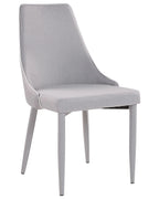 Set of 2 Dining Chairs CAMINO Fabric Light Grey