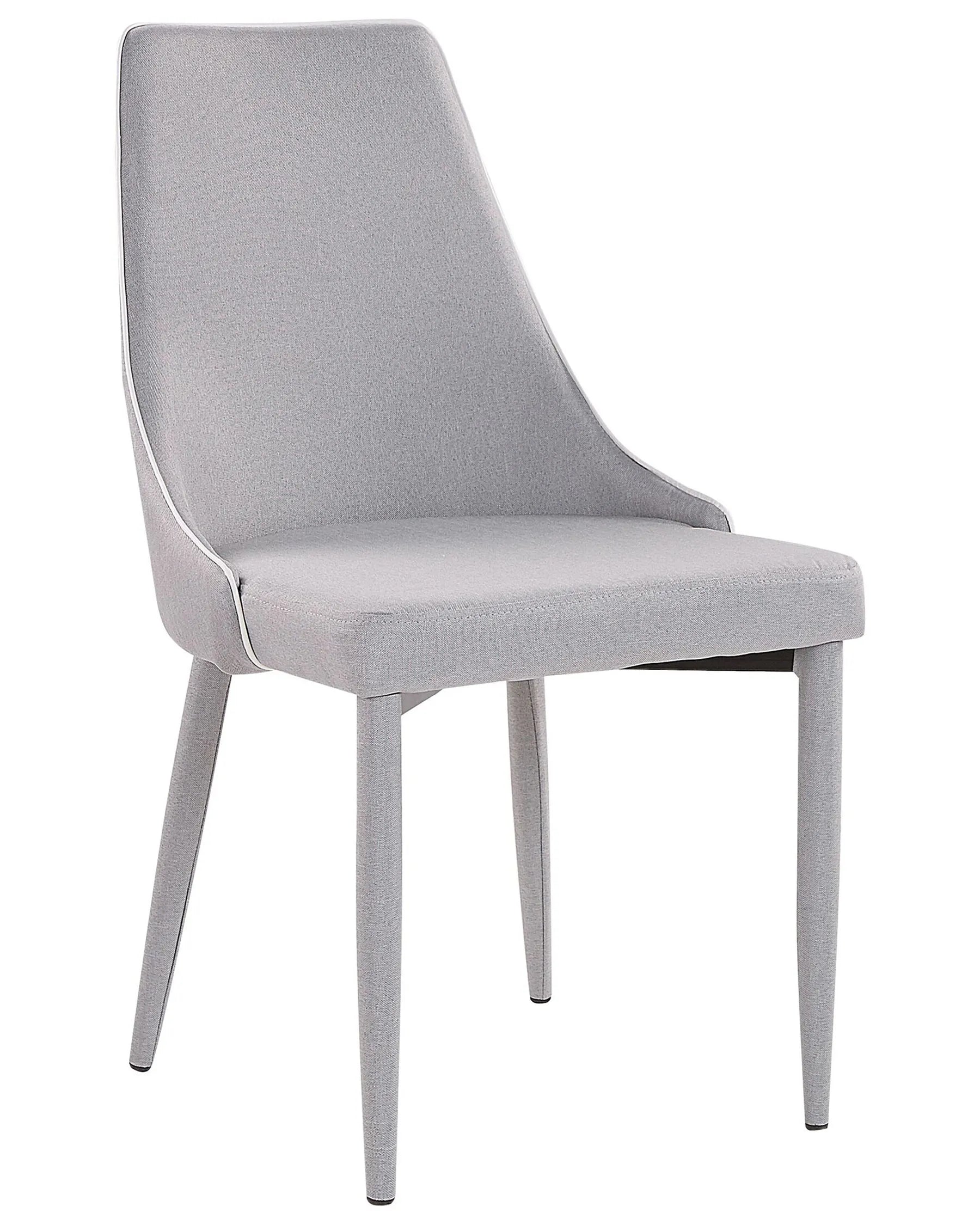 Set of 2 Dining Chairs CAMINO Fabric Light Grey