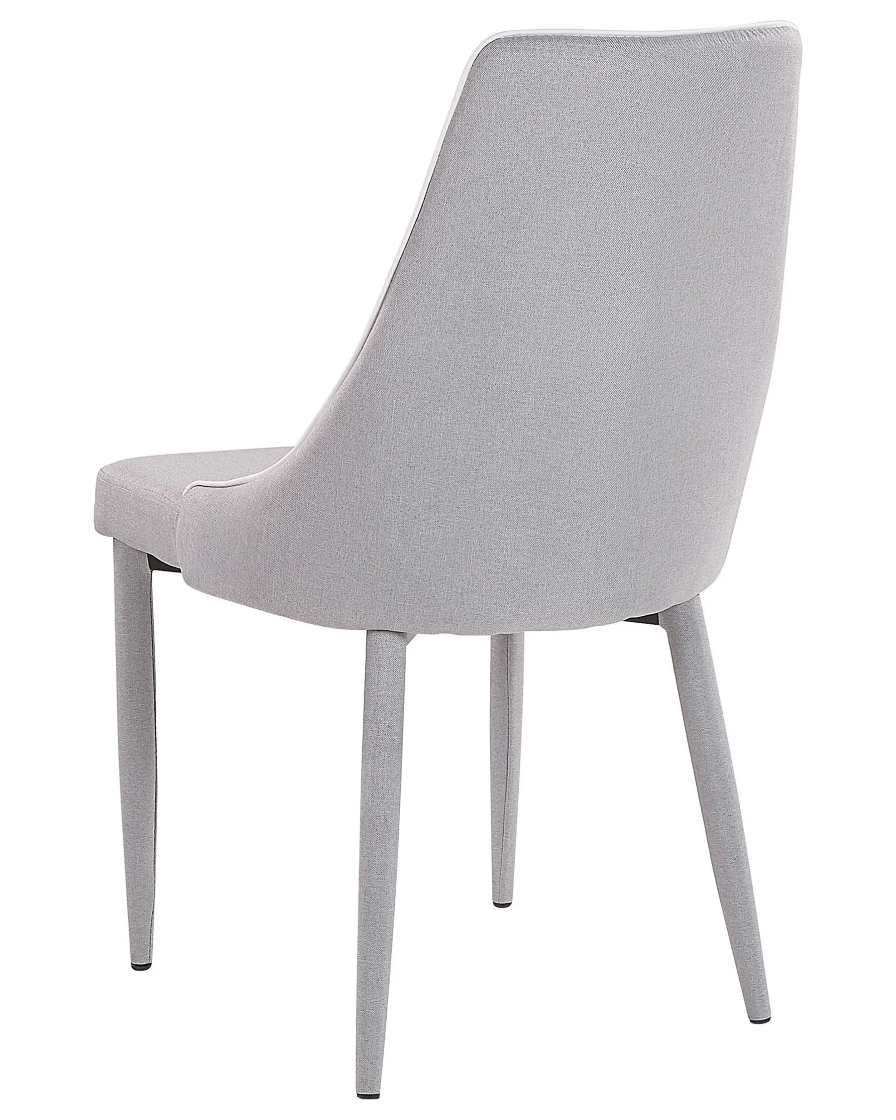 Set of 2 Dining Chairs CAMINO Fabric Light Grey
