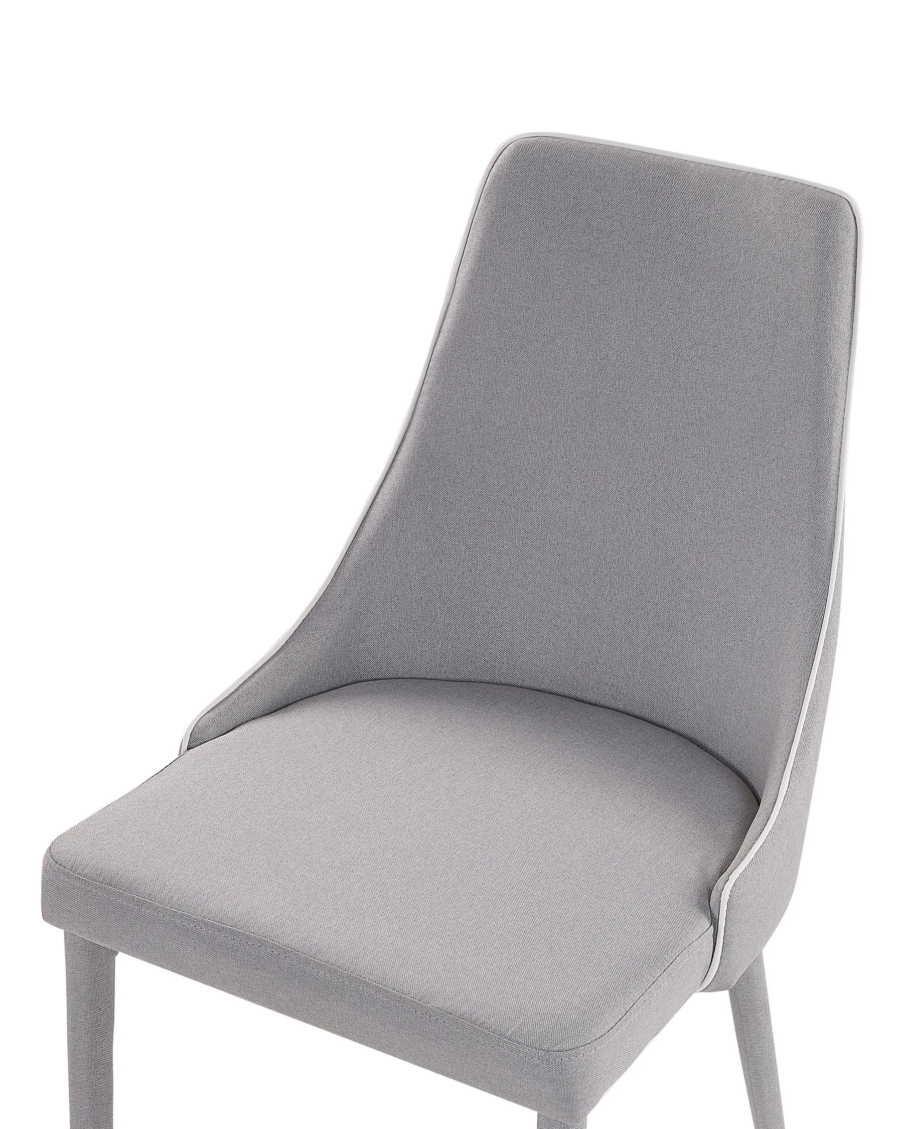 Set of 2 Dining Chairs CAMINO Fabric Light Grey