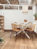 Set of 2 Dining Chairs ELFROS Rattan Natural