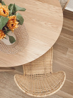 Set of 2 Dining Chairs ELFROS Rattan Natural