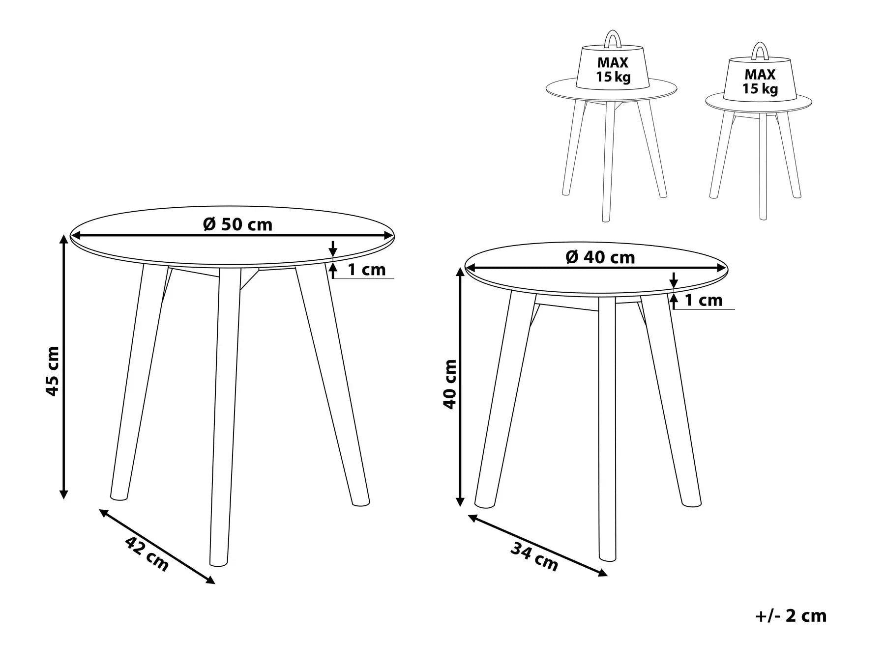 Set of 2 Coffee Tables MISSOURI Glass Transparent