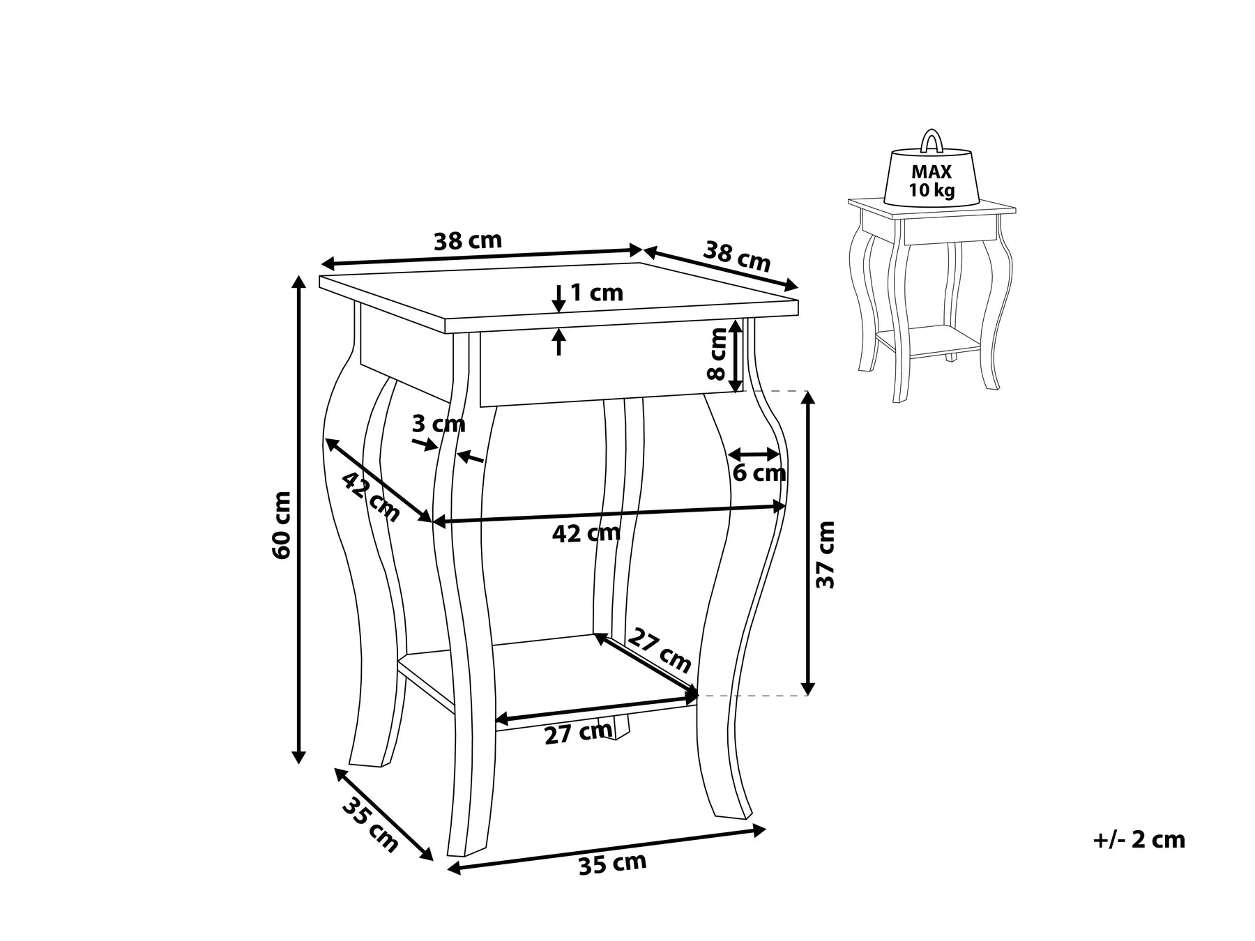 Side Table AVON White