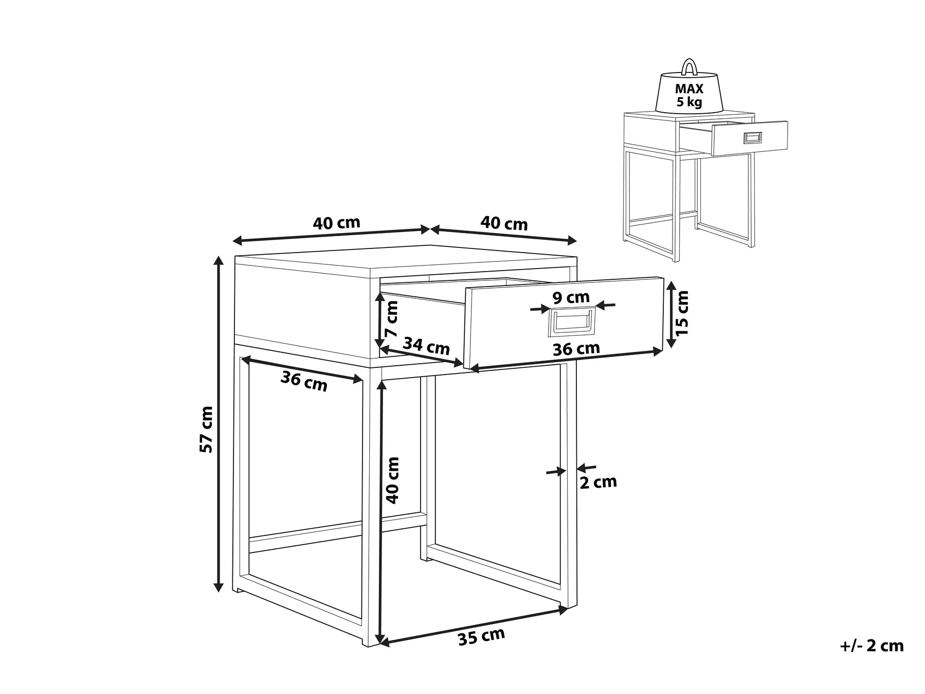 Side Table LARGO Black