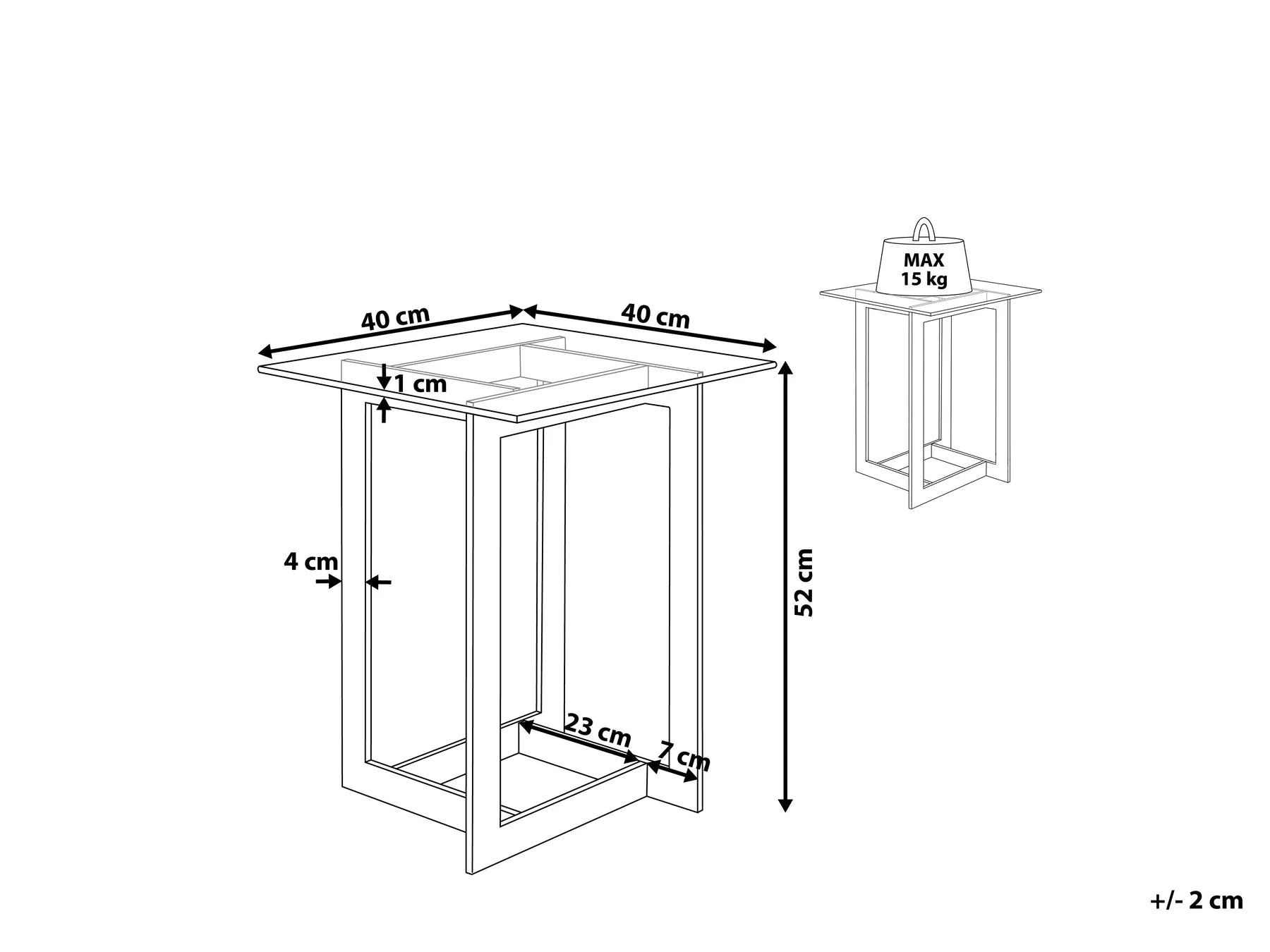 Side Table CRYSTAL Tempered Glass Gold