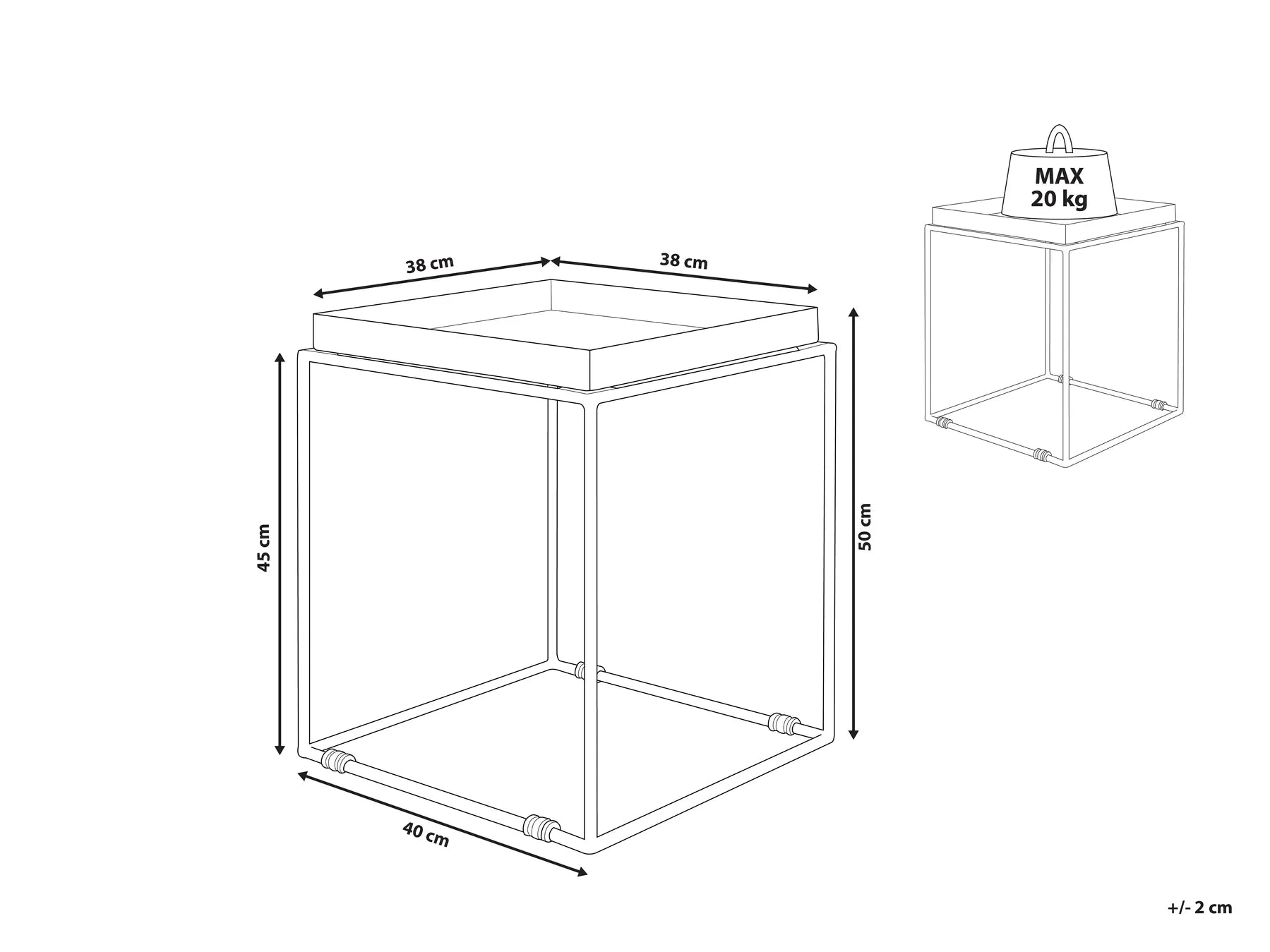 Side Table SAXON Metal White