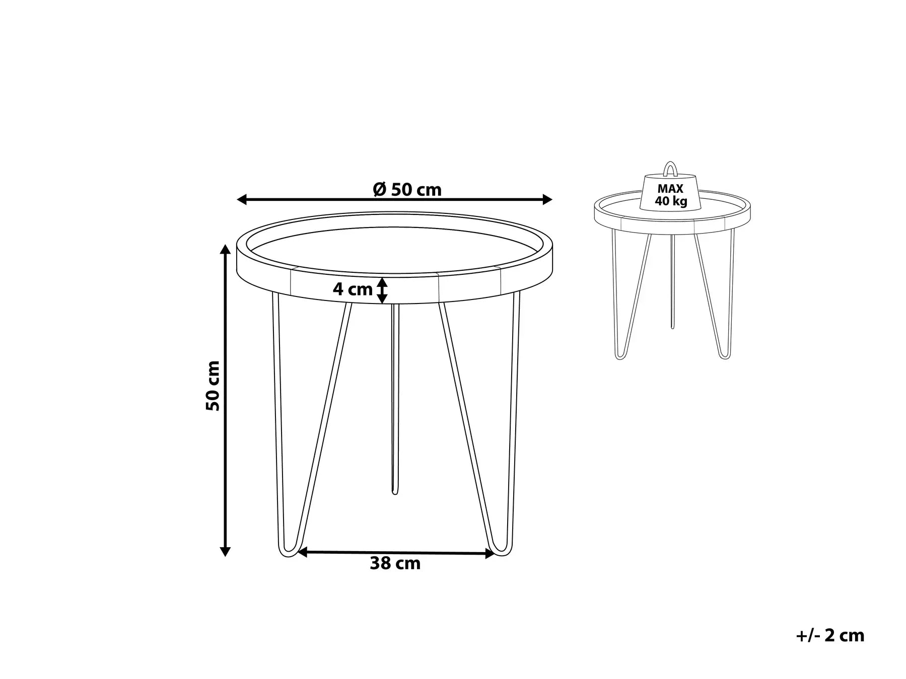 Side Table BONDISS Wood Dark Brown