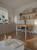 Set of 2 Dining Chairs ELFROS Rattan Natural