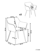 Set of 2 Dining Chairs JASMIN Velvet Taupe