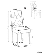 Set of 2 Dining Chairs VELVA Fabric Grey