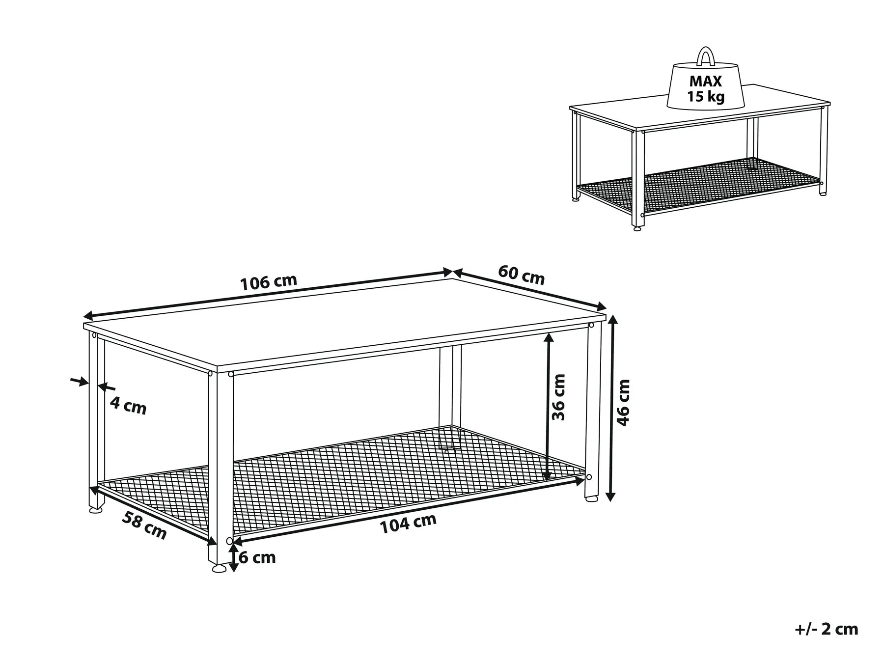 Coffee Table ASTON Brown/ Black